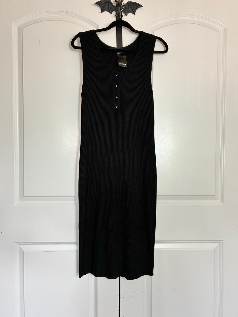 Torrid Deep Black Sleeveless Ribbed Dress Stretchy, Soft, NWT 2X - Picture 5 of 13